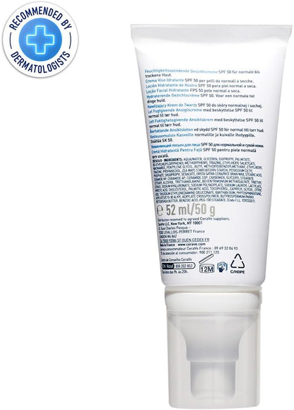 CeraVe AM Facial Moisturizer SPF50: Daily Hydrating Protection for Normal to Dry Skin