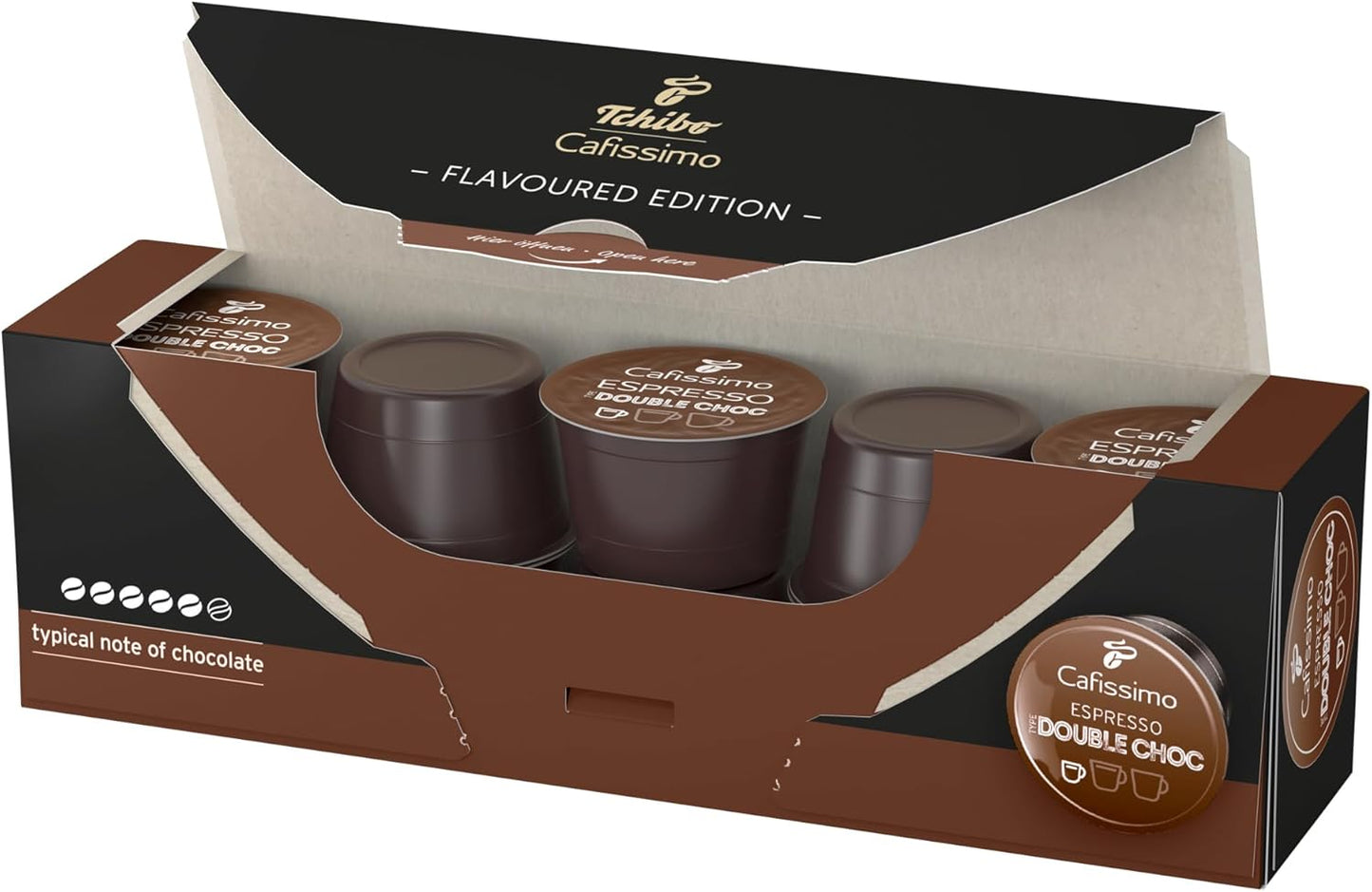 Tchibo Espresso Double Choc Coffee Capsules - Rich Chocolate Flavor, 10 Count