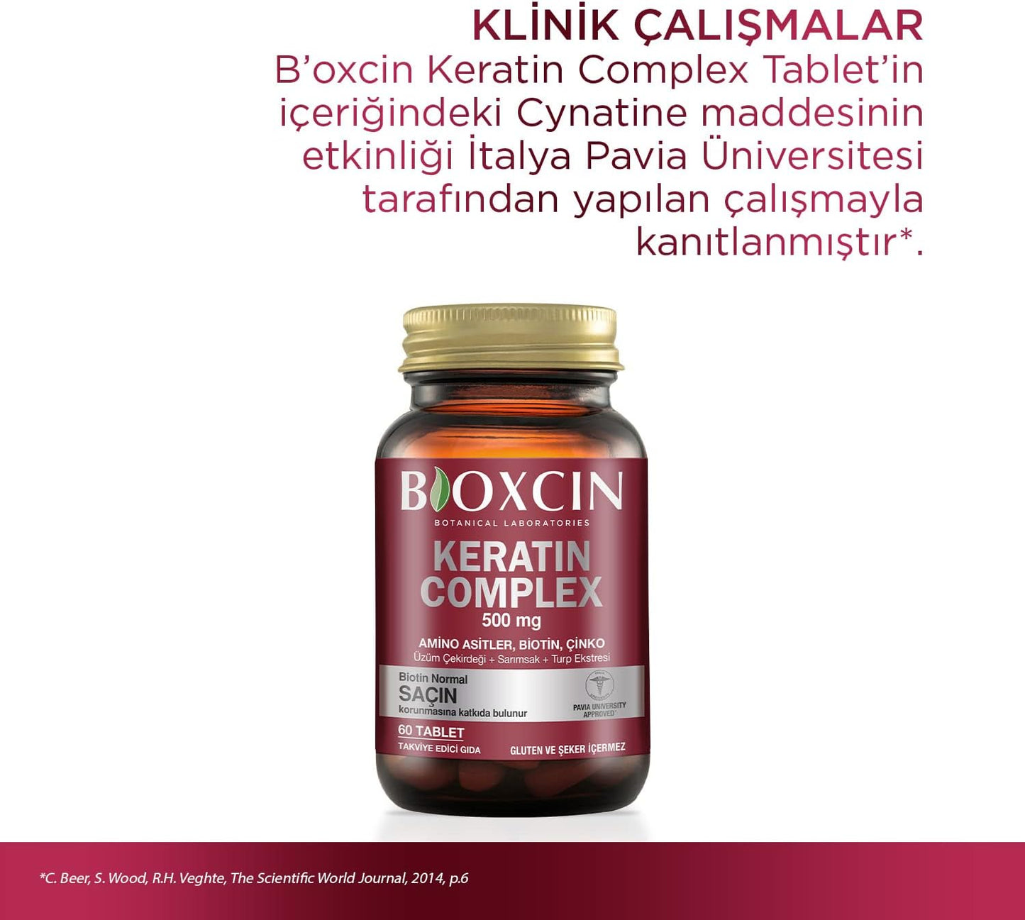 Bioxcin Forte Keratin Complex 500mg Hair Growth Supplement 60 Tablets Biotin Zinc