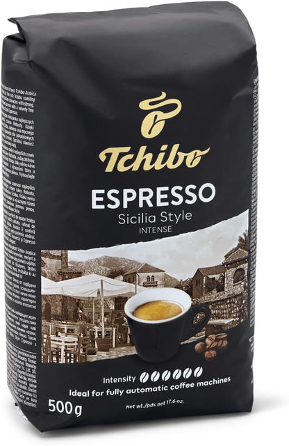 Tchibo Espresso Sicilia Style 500g Whole Bean Coffee - Dark Roast, Chocolate Aroma