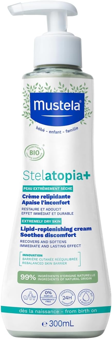 Mustela Stelatopia+ Organic Lipid-Replenishing Cream for Eczema & Dry Skin 300ml