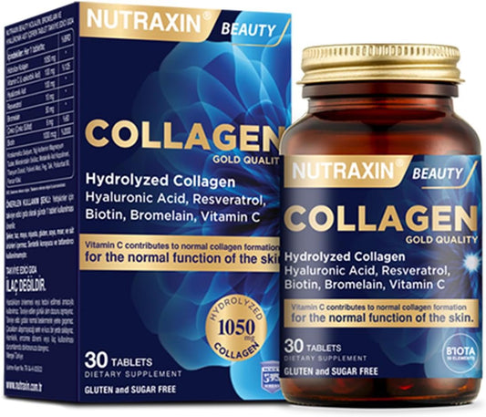 Nutraxin Gold Quality Hydrolyzed Collagen Tablets: Skin, Hair, Nail Renewal