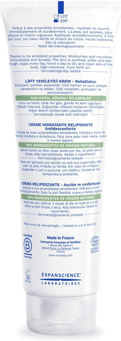 Mustela Stelatopia+ Organic Lipid Replenishing Baby Cream: Eczema-Prone, Anti-Itch, 150ml