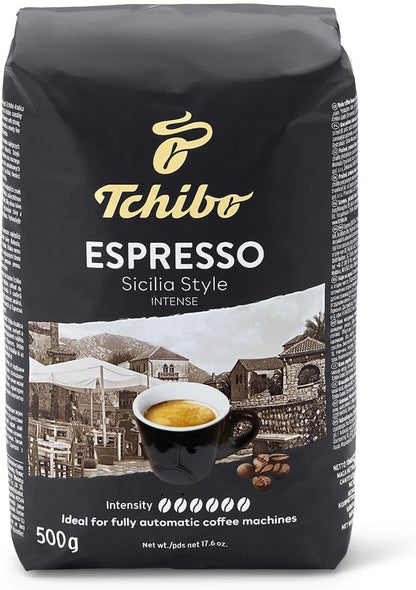 Tchibo Espresso Sicilia Style Whole Bean Coffee 500g - Dark Roast, Full-Bodied