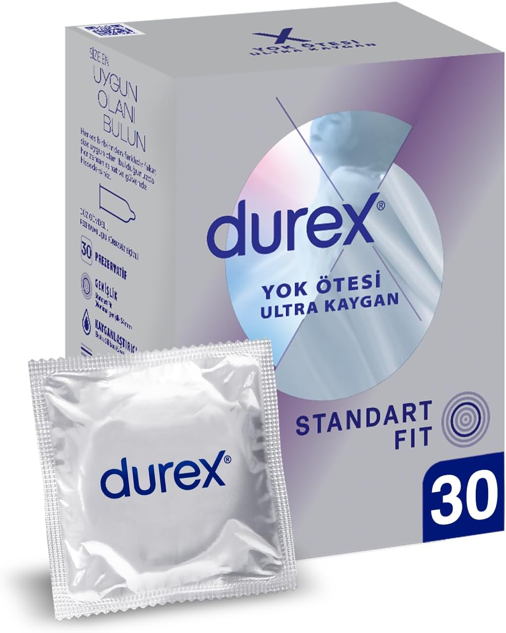 Durex Ultra Thin Lubricated Condoms for Enhanced Sensitivity & Pleasure, 30-Count