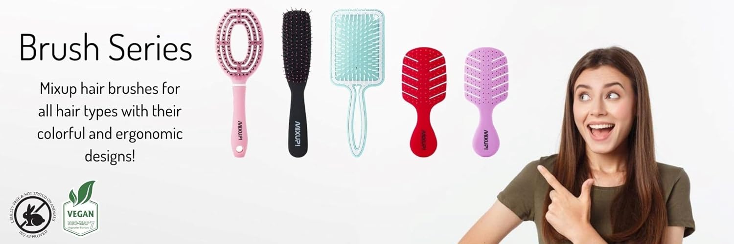Mixup! 3D Bomb Curl Spherical Detangling Hair Brush for Curly Hair Styling