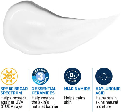 CeraVe AM Facial Moisturizer SPF50: Daily Hydrating Protection for Normal to Dry Skin