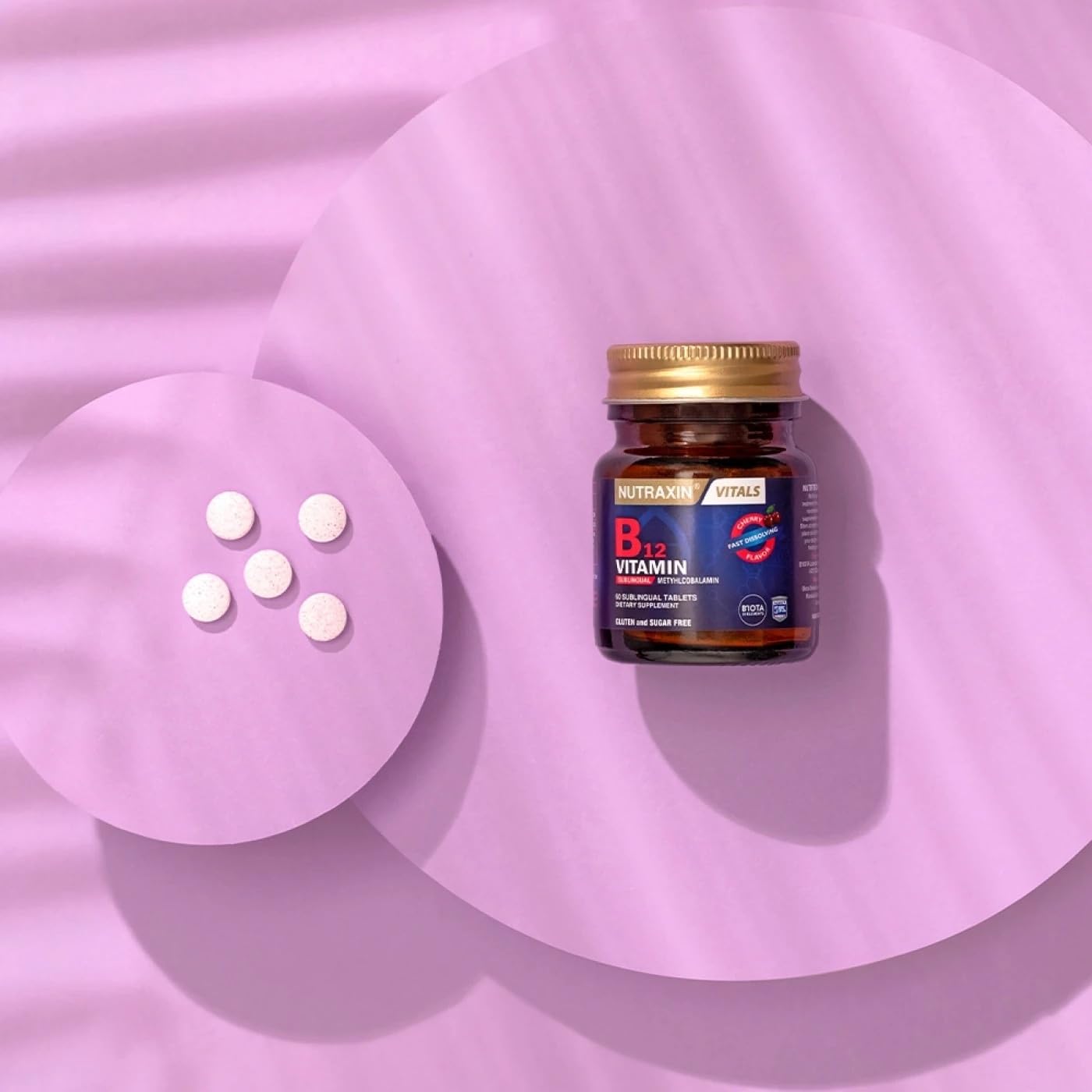 Nutraxin B12 1000mcg Methylcobalamin Sublingual Tablets: Vegan, Fast-Absorbing, 60 Count