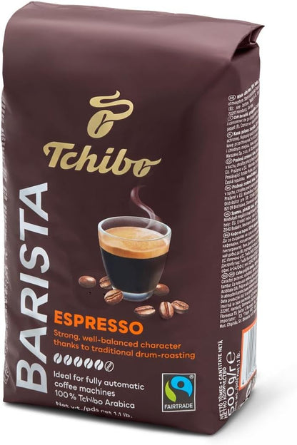 Tchibo Barista Espresso Whole Bean Coffee 500g Dark Roast Rich Flavor