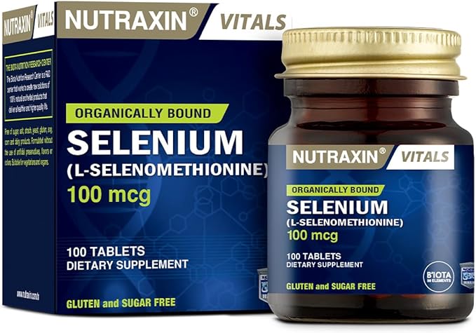 Nutraxin Selenium L-Selenomethionine 100mcg: Immune, Thyroid & Hair Support (100 Capsules)