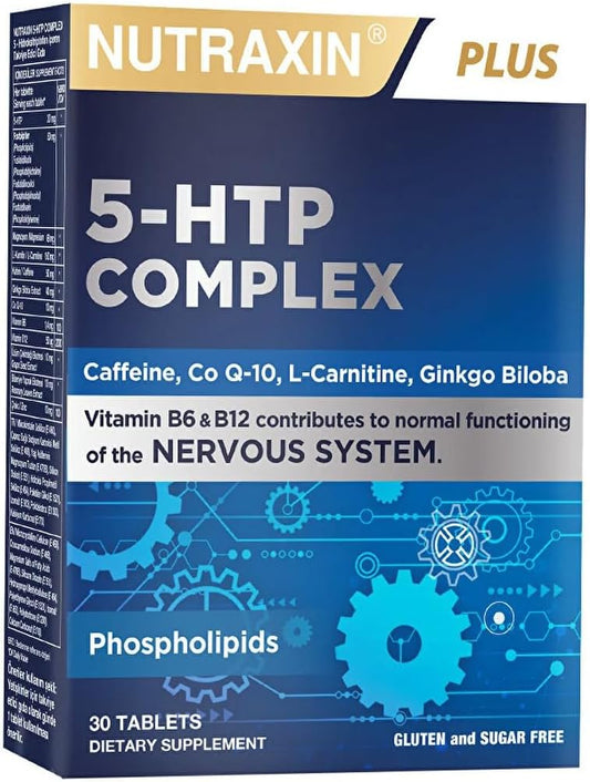 Nutraxin 5-HTP Complex 30 Tablets: Mood, Energy, Focus Support Supplement