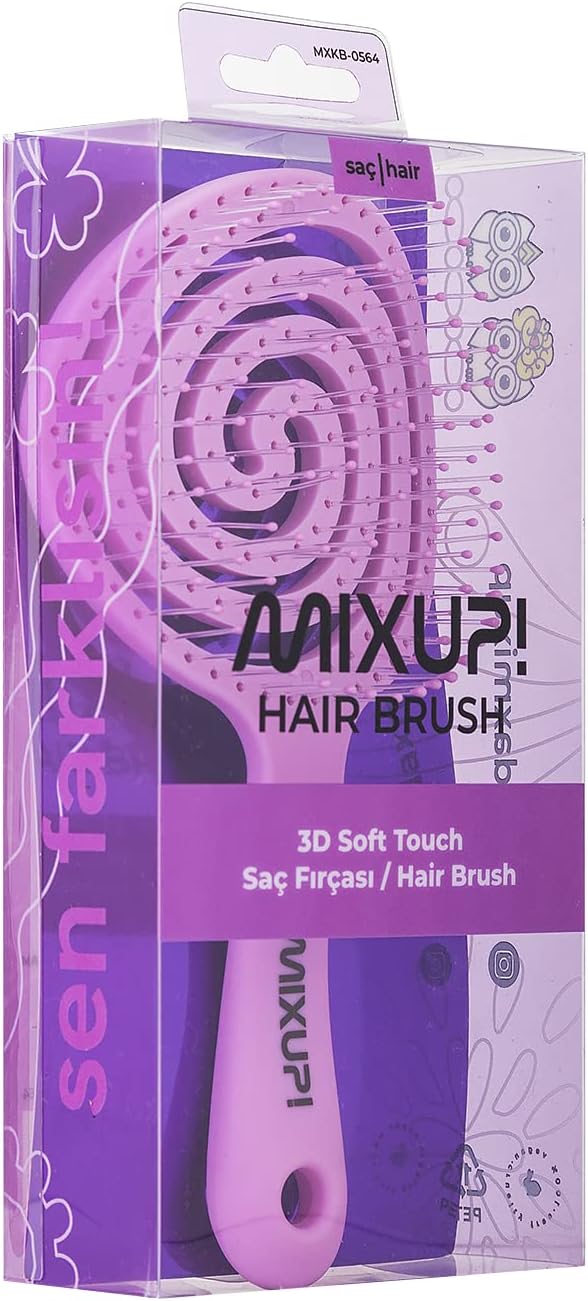 Mixup! Organic Purple Soft Touch Detangling Hair Brush for Gentle Styling