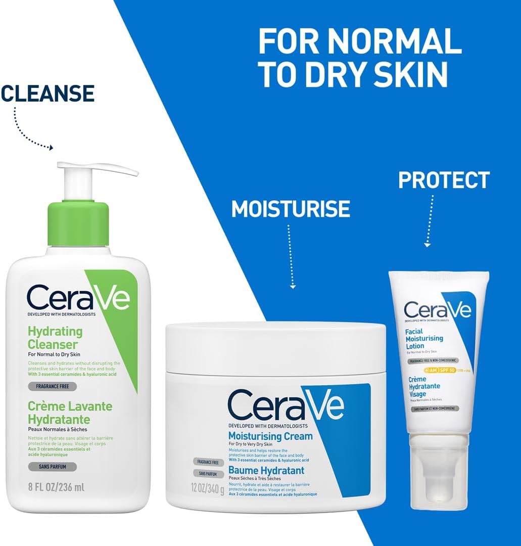 CeraVe AM Facial Moisturizer SPF50: Daily Hydrating Protection for Normal to Dry Skin