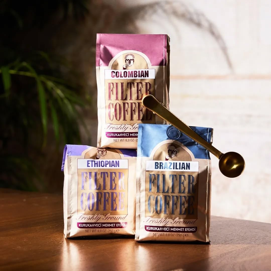 Kurukahveci Mehmet Efendi Brazilian Filter Coffee 250g - Rich, Aromatic, Freshly Ground Arabica