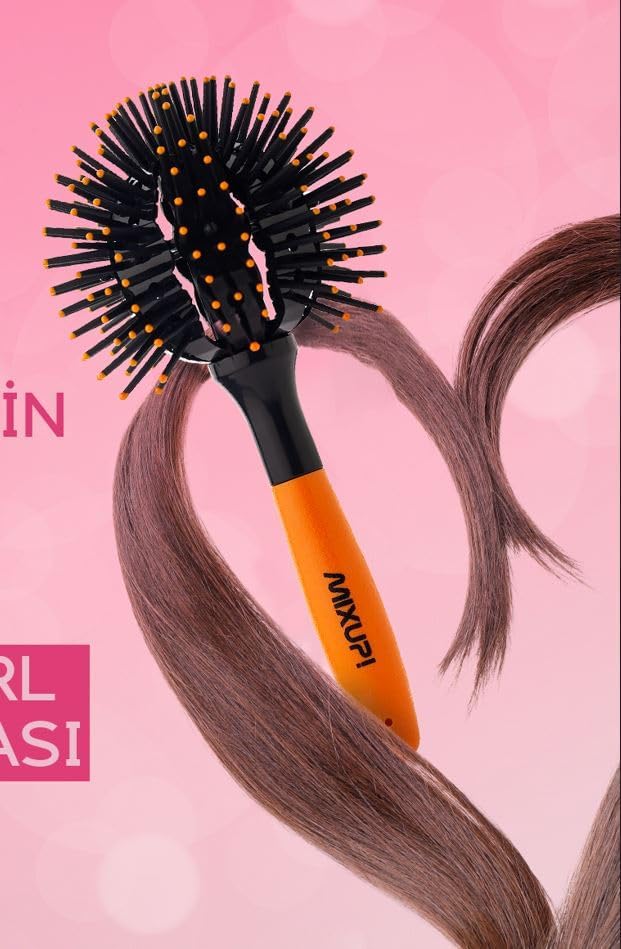 Mixup! 3D Bomb Curl Spherical Detangling Hair Brush for Curly Hair Styling