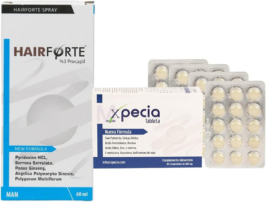 XPECIA Hair Forte Man and Tablet Man Natural Anti-Fall Treatment with Saw Palmetto and Procapil