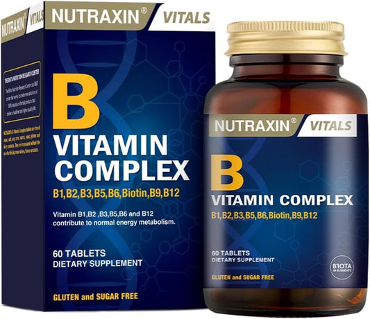 Nutraxin B Vitamin Complex 60 Tablets: Energy, Nerve, Skin Support