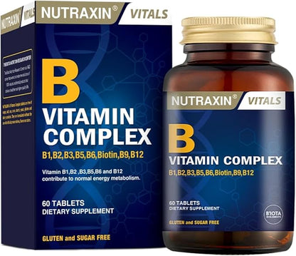 Nutraxin B Vitamin Complex 60 Tablets: Energy, Nerve, Skin Support