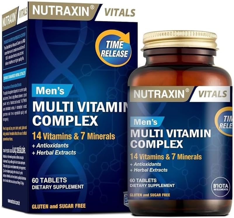 Nutraxin Men's Multi Vitamin Complex 60 Tablets - Daily Essential Nutrient Support