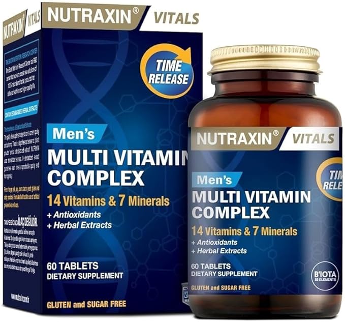 Nutraxin Men's Multi Vitamin Complex 60 Tablets - Daily Essential Nutrient Support