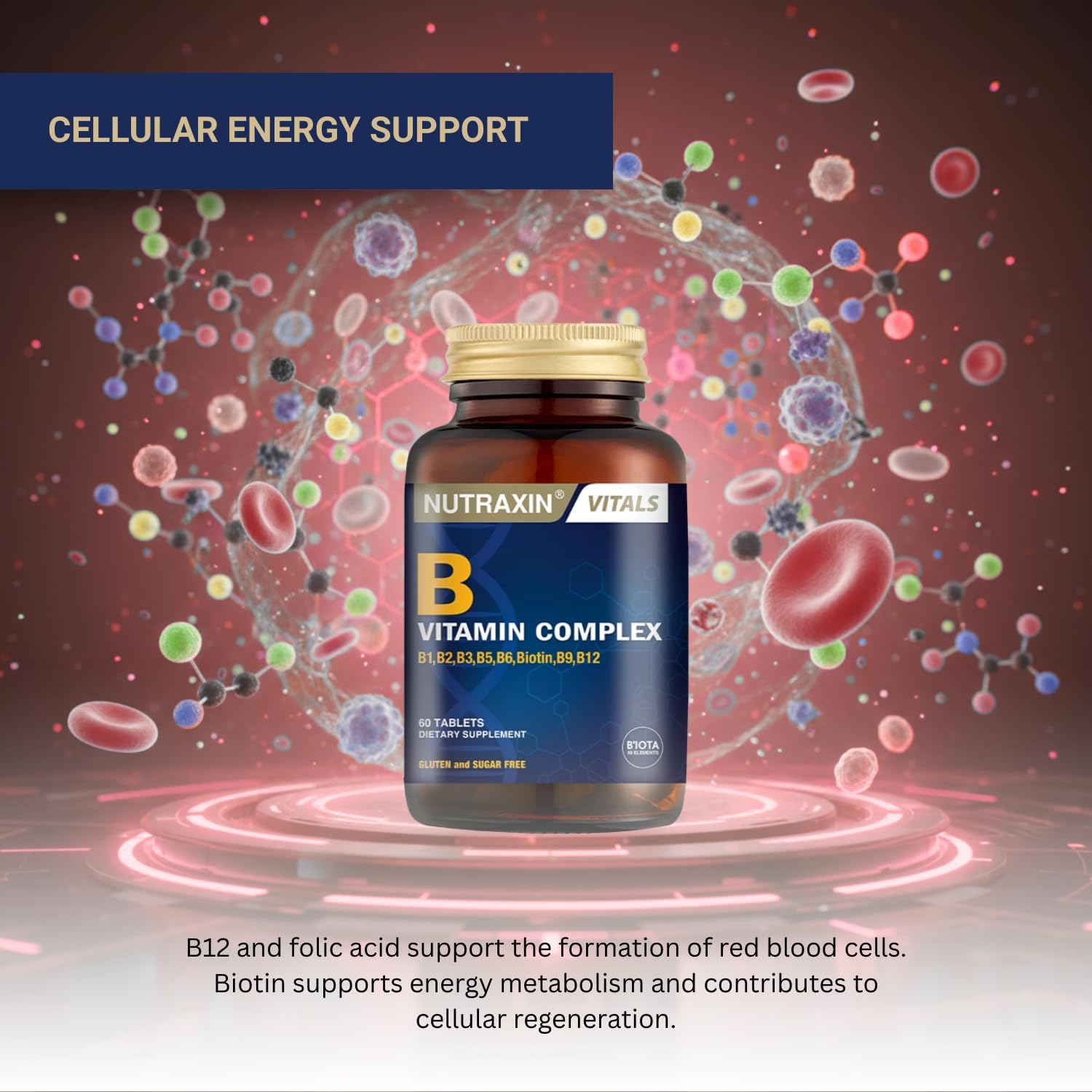 Nutraxin B Vitamin Complex 60 Tablets: Energy, Nerve, Skin Support