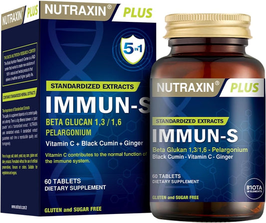 Nutraxin Plus Immun-S: Advanced 1,3-1,6 Beta-Glucan 60 Tablets for Robust Immune Support