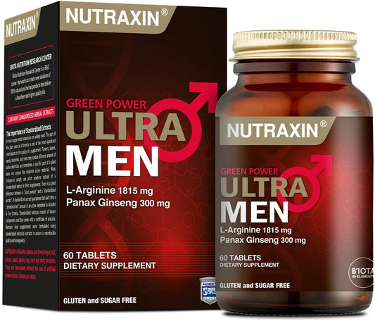 Nutraxin Ultra Men L-Arginine Green Power: Energy, Immunity, Muscle & Bone Support