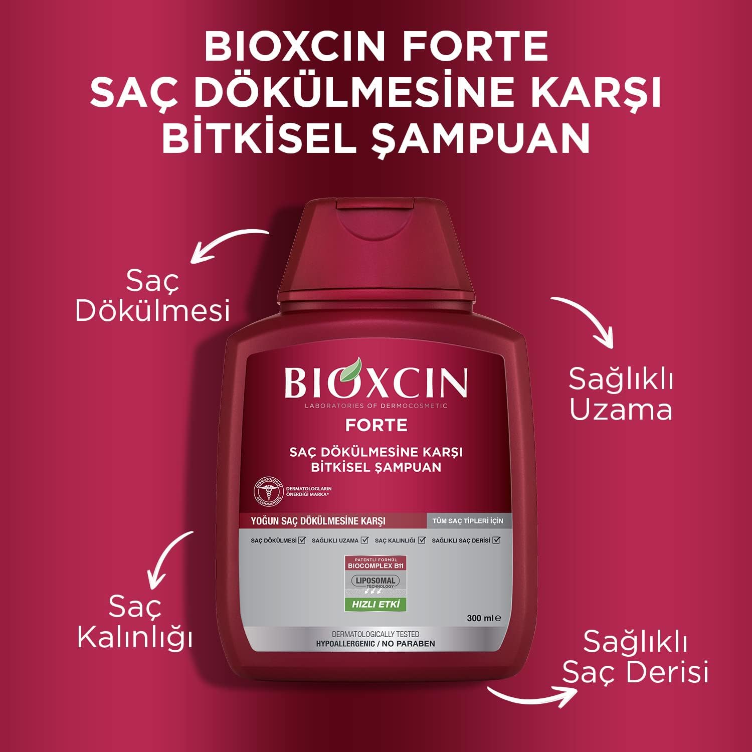 Bioxcin Forte Anti-Hair Loss Herbal Shampoo 900ml for Stronger Healthier Hair