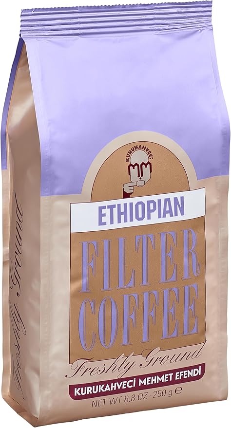 Premium Kurukahveci Mehmet Efendi Ethiopian Ground Filter Coffee, Rich Aromatic 250g