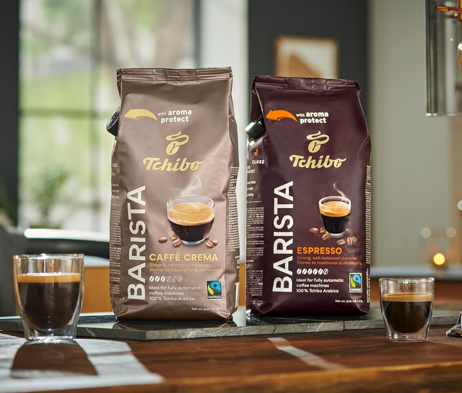 Tchibo Barista Espresso Whole Bean Coffee 1kg - Sustainable Arabica, Drum Roasted