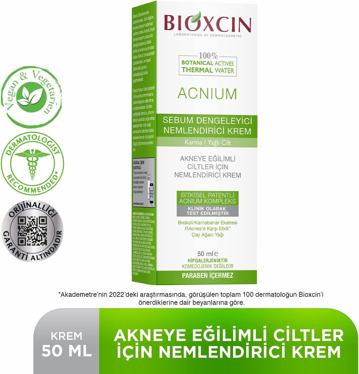 Bioxcin Acnium Balancing Moisturizer Cream 50ml for Oily Acne-Prone Skin