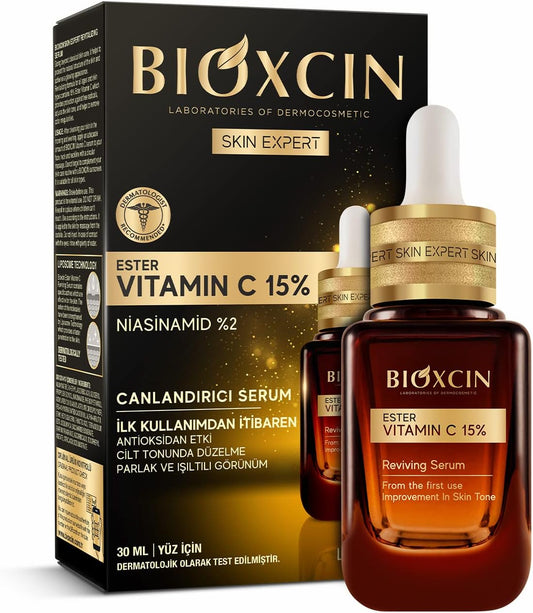 BIOXCIN Ester C 15% Niacinamide 2% Brightening Revitalizing Facial Serum
