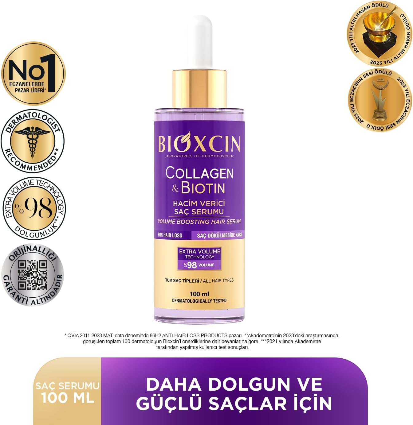 Bioxcin Collagen Biotin Extra Volume Anti-Hair Loss Serum 100ml