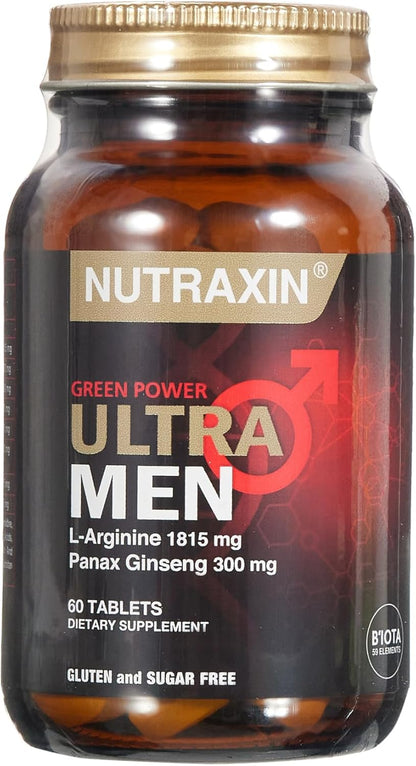 Nutraxin Ultra Men L-Arginine Green Power: Energy, Immunity, Muscle & Bone Support