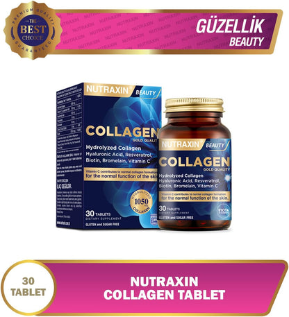 Nutraxin Gold Quality Hydrolyzed Collagen Tablets: Skin, Hair, Nail Renewal