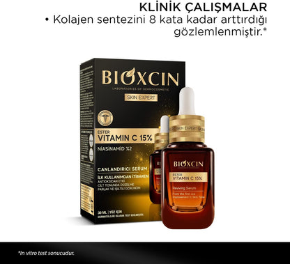 BIOXCIN Ester C 15% Niacinamide 2% Brightening Revitalizing Facial Serum