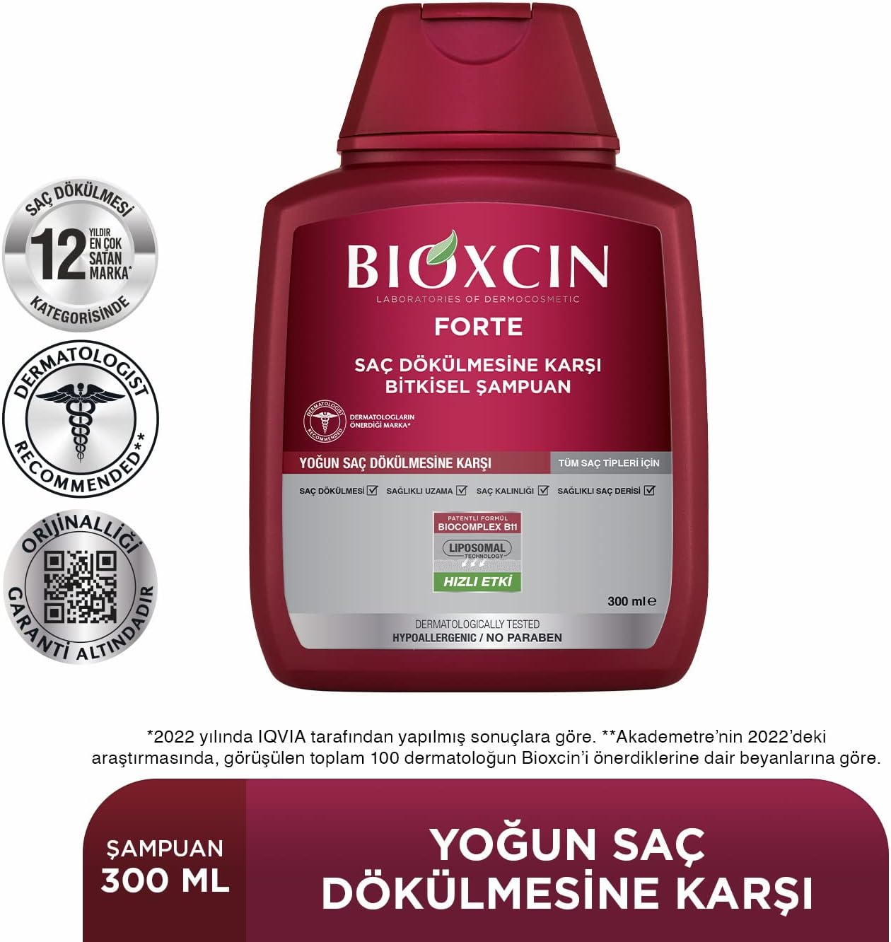 Bioxcin Forte Anti-Hair Loss Herbal Shampoo 900ml for Stronger Healthier Hair