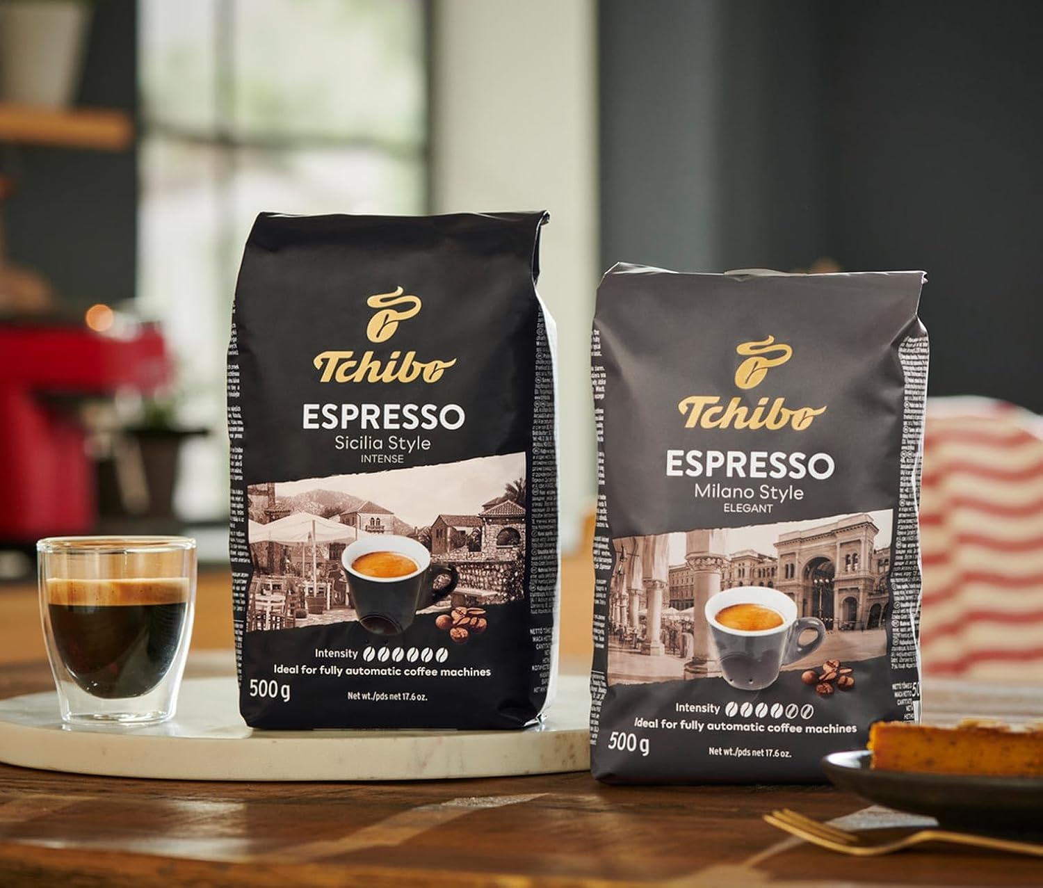 Tchibo Espresso Sicilia Style 500g Whole Bean Coffee - Dark Roast, Chocolate Aroma