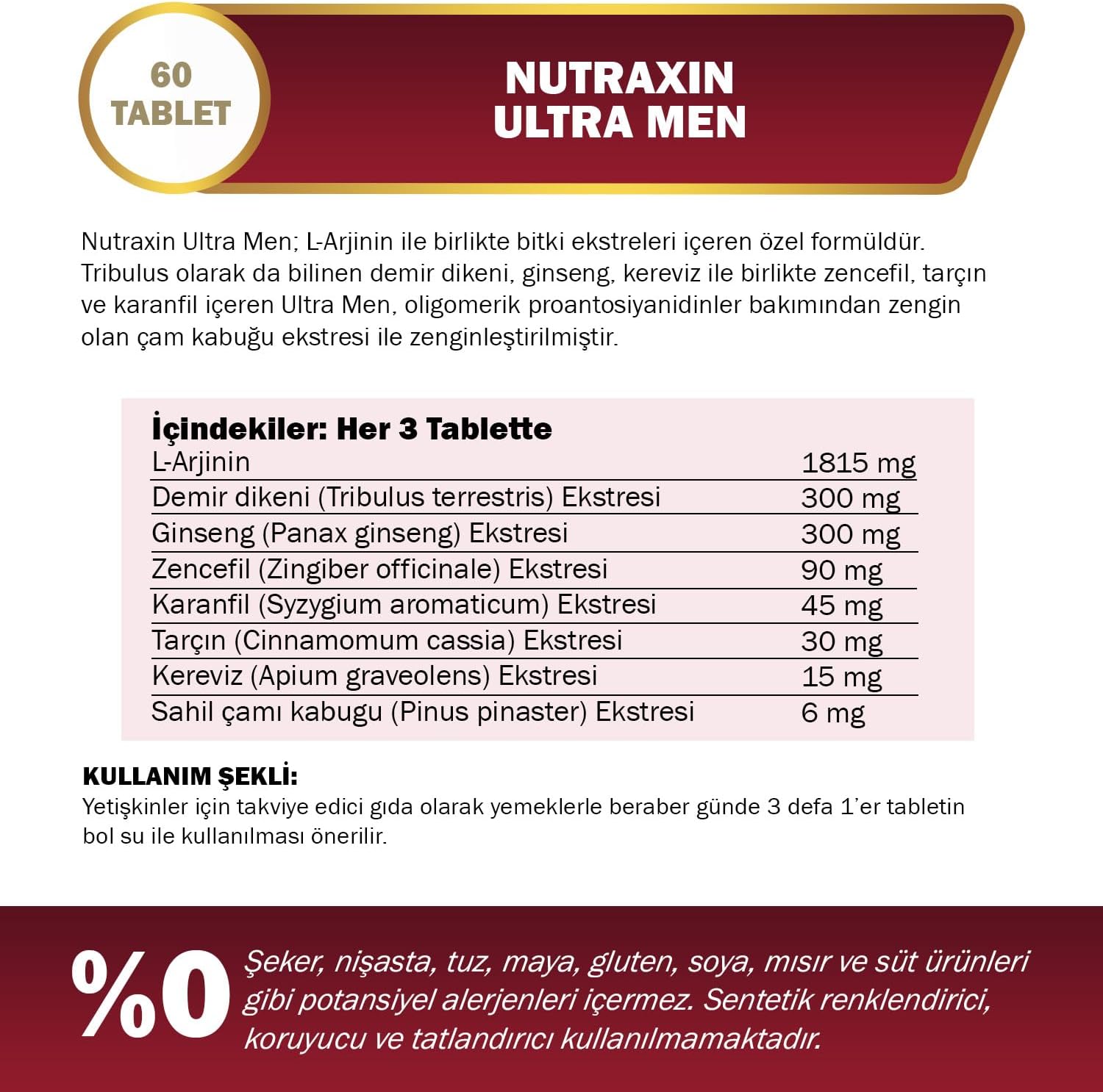 Nutraxin Ultra Men L-Arginine Green Power: Energy, Immunity, Muscle & Bone Support