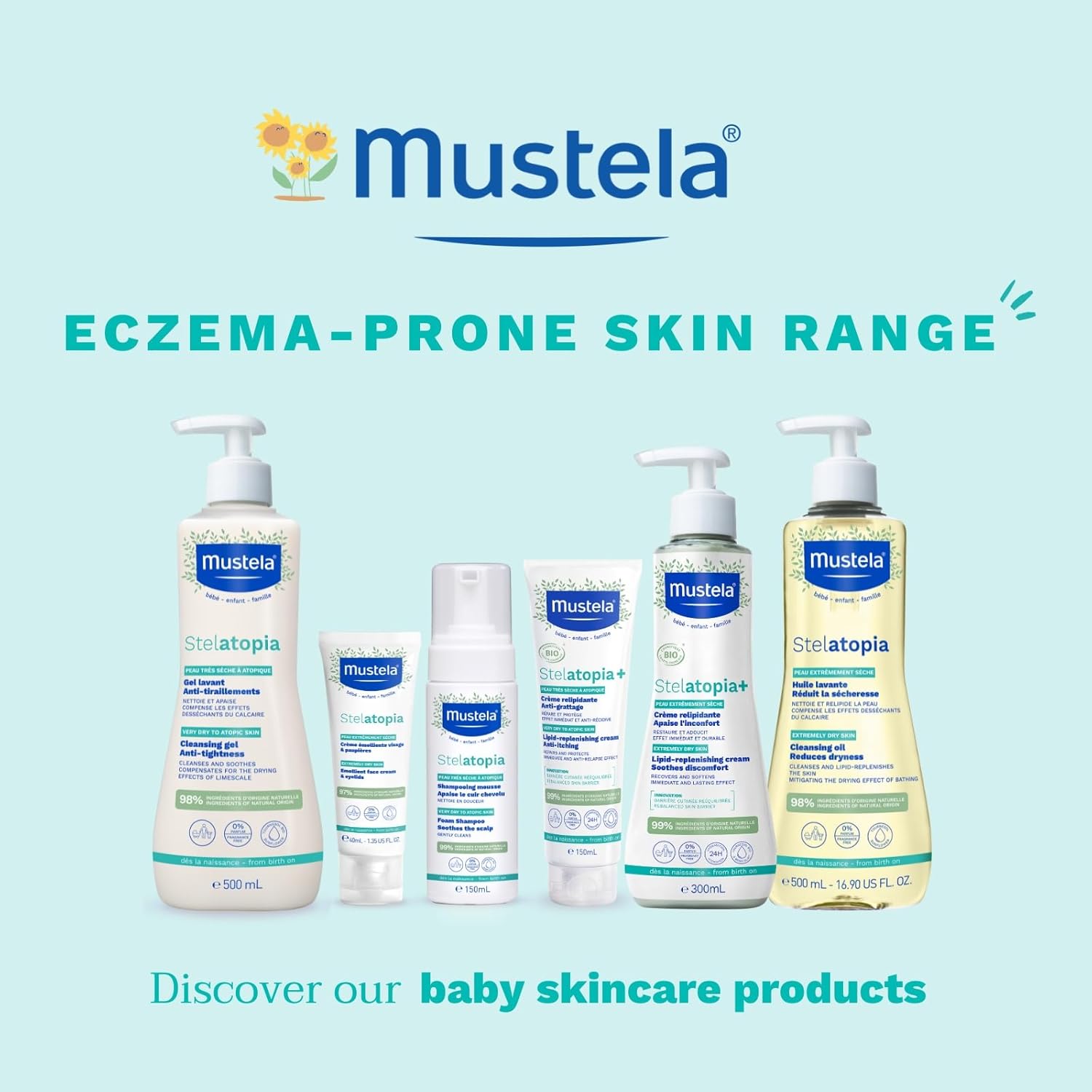 Mustela Stelatopia+ Organic Lipid-Replenishing Cream for Eczema & Dry Skin 300ml