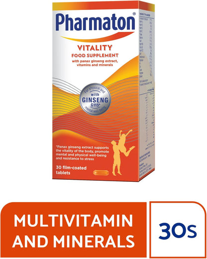 Pharmaton Daily Multivitamin Capsules with Ginseng G115 for Energy & Focus 30 Count