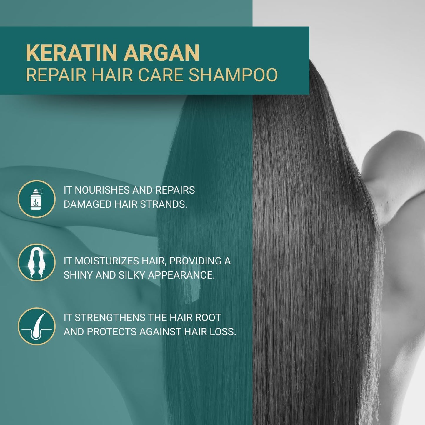 Bioxcin Keratin Argan Repairing Shampoo for Damaged, Worn, Weakened Hair 300ml