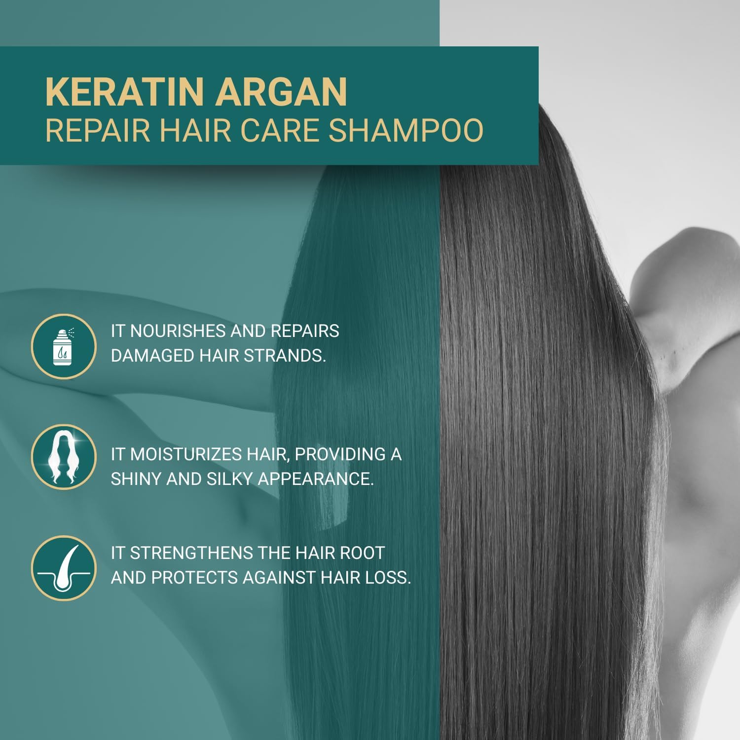 Bioxcin Keratin Argan Repairing Shampoo for Damaged, Worn, Weakened Hair 300ml