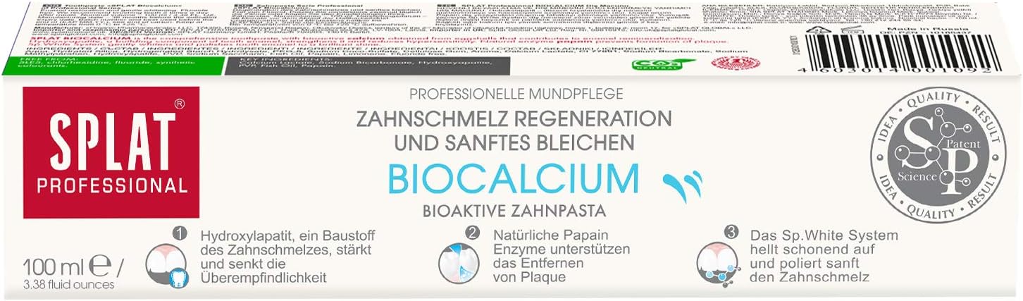 Splat Biocalcium Fluoride-Free Toothpaste 100ml for Strong Enamel & Daily Oral Care