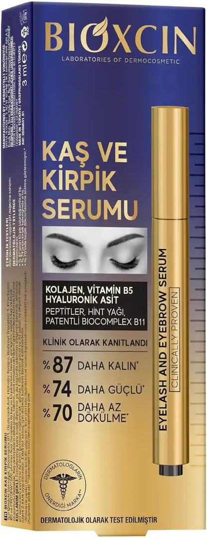 Bioxcin Collagen Hyaluronic Acid Eyelash Eyebrow Serum for Stronger Thicker Growth