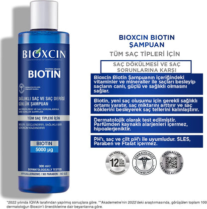 Bioxcin Biotin Daily Shampoo: Healthy Hair & Scalp, 300ml Volume & Strength