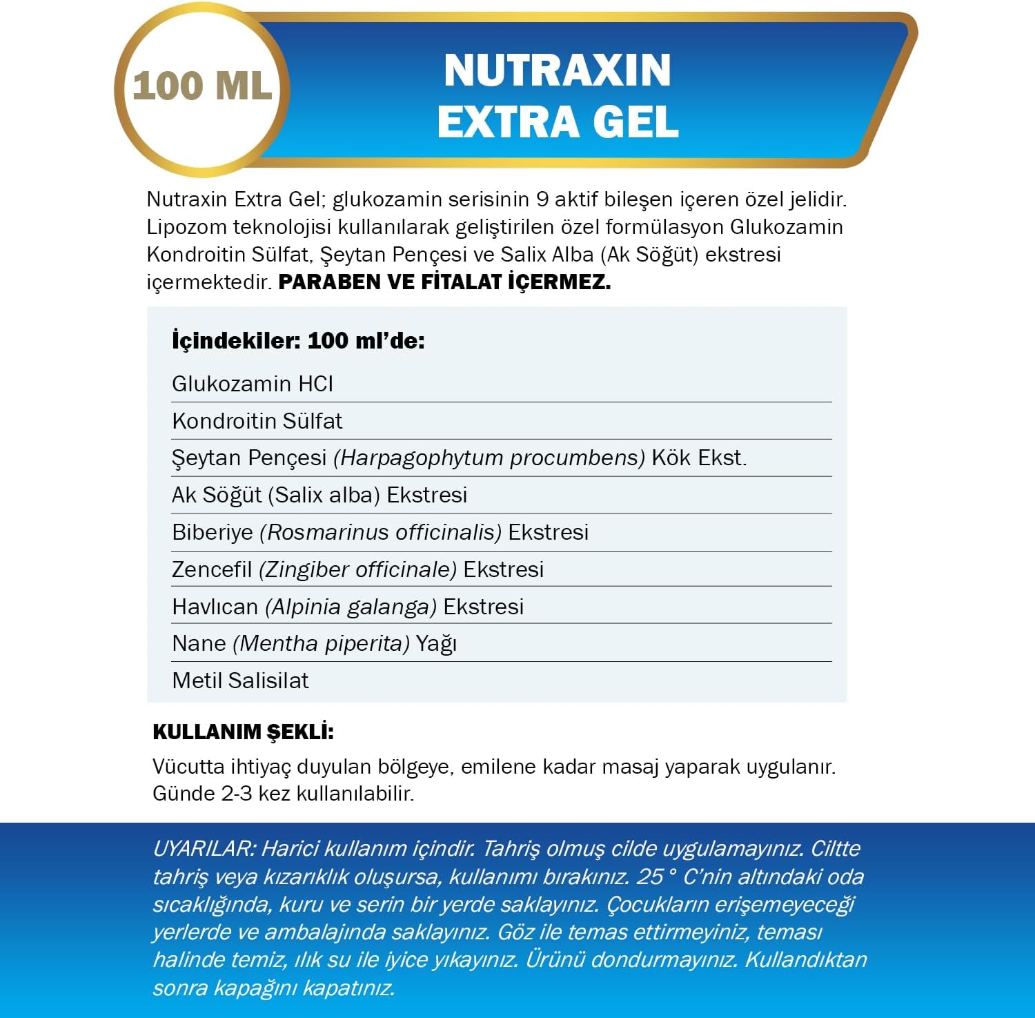Nutraxin Extra Gel: Advanced Joint & Muscle Relief with Glucosamine, Chondroitin, Liposome Technology, 100ml