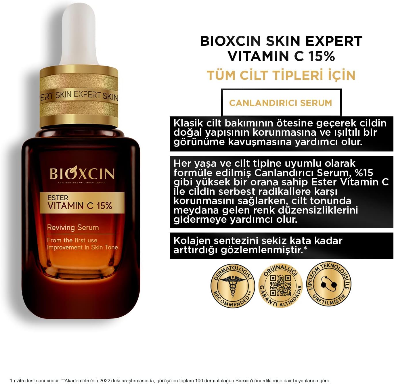 BIOXCIN Ester C 15% Niacinamide 2% Brightening Revitalizing Facial Serum