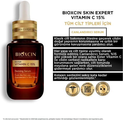 BIOXCIN Ester C 15% Niacinamide 2% Brightening Revitalizing Facial Serum