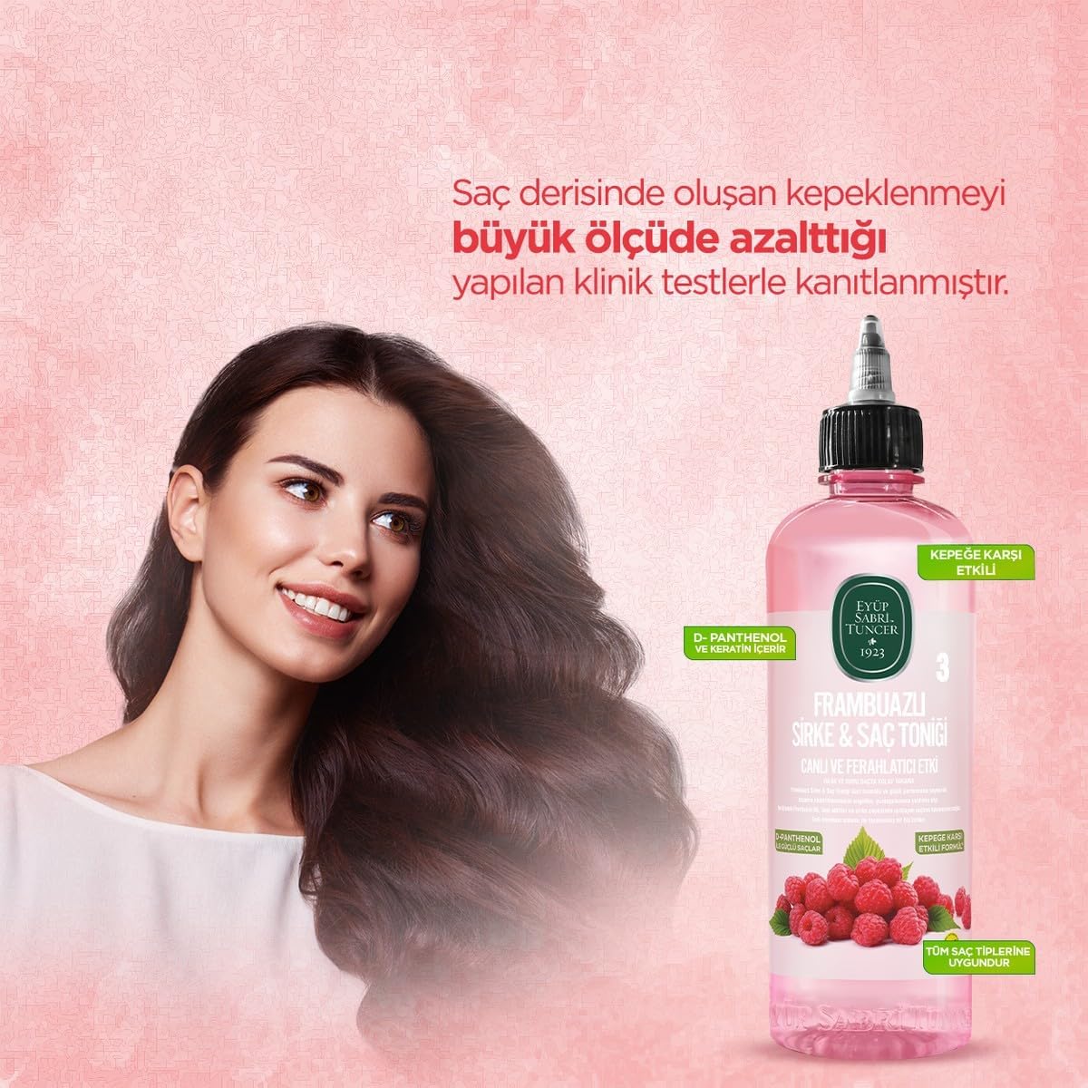 Eyüp Sabri Tuncer Hair Tonic with Raspberry Vinegar 100 ML for Shiny and Healthy Hair - Free from Parabens/Gluten.